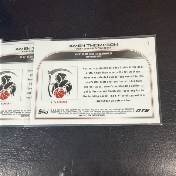 Amen Thompson - Topps Chrome 2022/23 OTE - Lot of (7) Gem Mint 10 - Picture 6 of 6